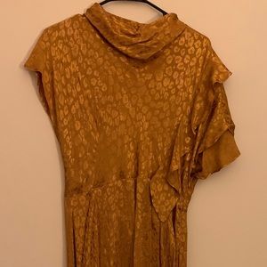Topshop Cheetah Yellow Gold Dress Sz 12 New
